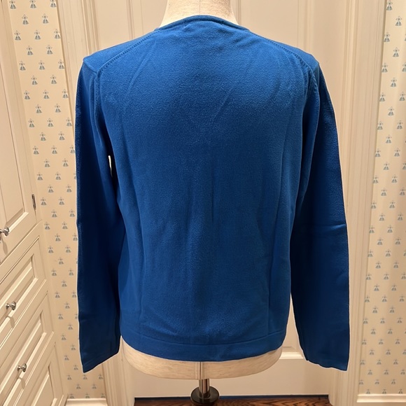 OCEAN BLUE 100% COTTON SWEATER SET BY TESS DESIGNS OF BERMUDA - Picture 2 of 4